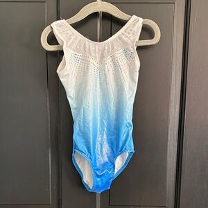 Blue and White Gradient Leotard